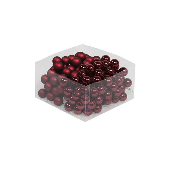 Gömb betűzős üveg 2,5 cm fényes-matt S/144 - Bordó