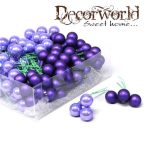 Gömb betűzős üveg 2cm lila fényes-matt S/144db