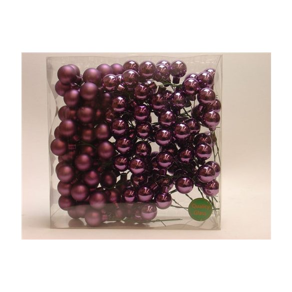 Gömb betűzős üveg 2 cm lila matt/fényes S/144