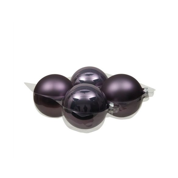 Üveggömb 10cm fényes-matt S/4 -  Frosted Lilac