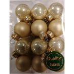 Gömb üveg 2,5 cm pezsgő matt-fényes S/24