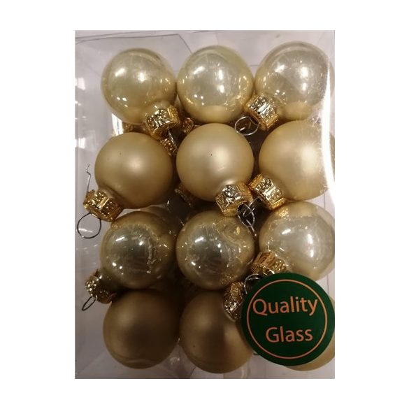 Gömb üveg 2,5 cm pezsgő matt-fényes S/24