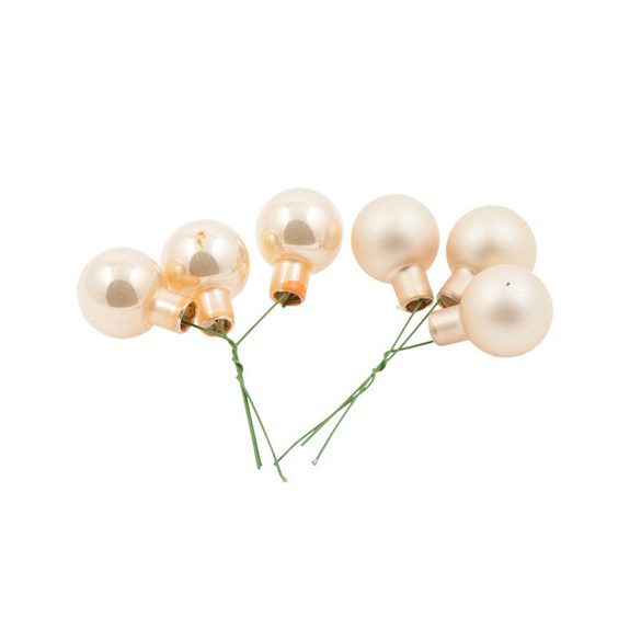 Gömb betűzős üveg 2cm sötét pezsgő fényes-matt S/12