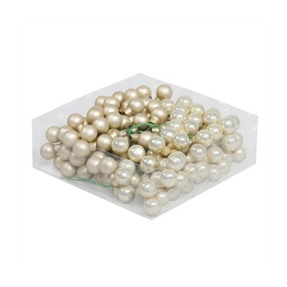 Gömb betűzős üveg 2cm fényes-matt - Krém S/144