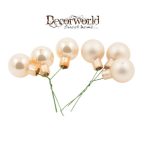 Gömb betűzős üveg 2cm pezsgő fényes-matt S/12