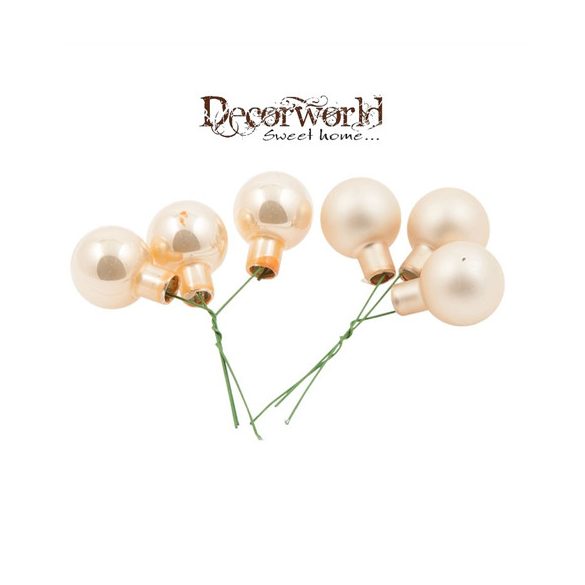 Gömb betűzős üveg 2cm pezsgő fényes-matt S/12