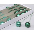 Gömb betűzős üveg 3cm menta zöld fényes-matt S/72db