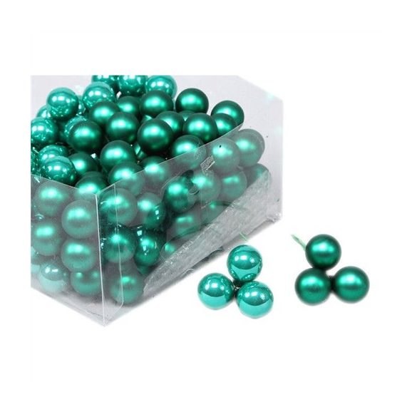 Gömb betűzős üveg 2cm smaragd zöld fényes-matt S/12