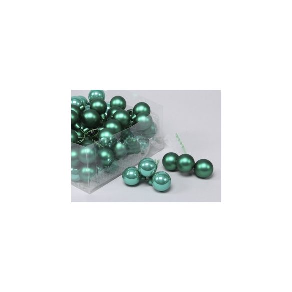 Gömb betűzős üveg 2cm smaragd zöld fényes-matt S/144