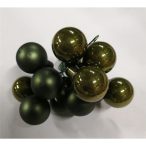 Gömb betűzős üveg 2 cm sötét zöld matt-fényes S/144
