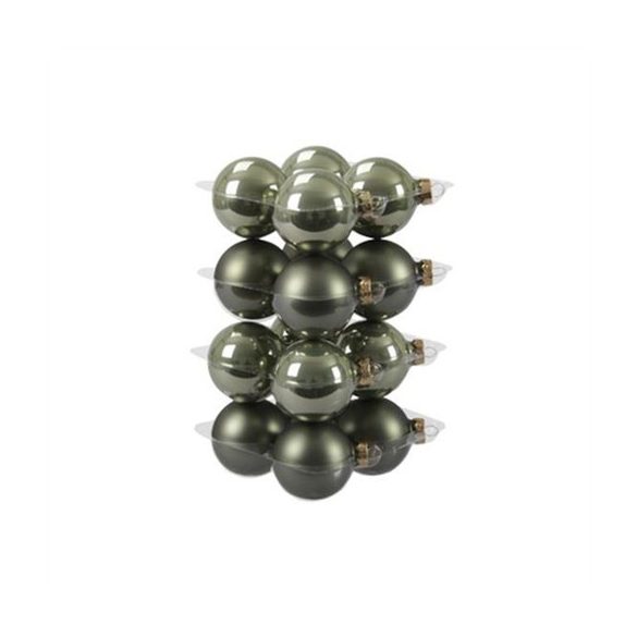 Gömb üveg 5,7 cm, gráint zöld fényes-matt S/16