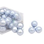   Gömb betüzős üveg pick 2,5 cm S/144 - Világoskék Matt/fényes