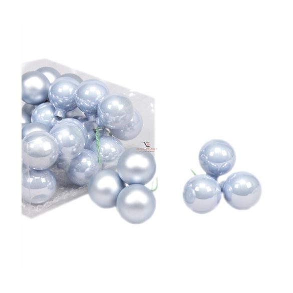 Gömb betüzős üveg pick 2,5 cm S/144 - Világoskék Matt/fényes