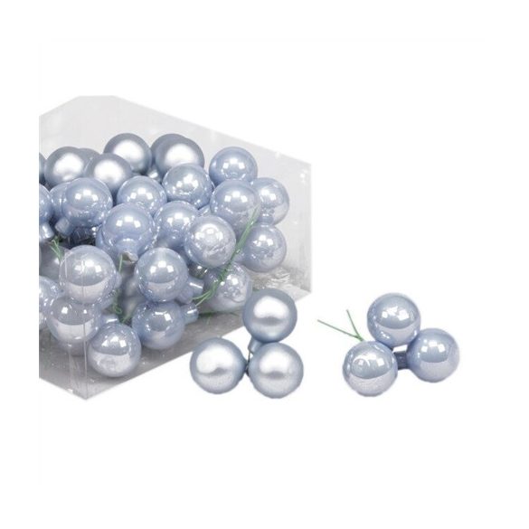 Gömb betüzős üveg pick 3 cm S/72 - Világoskék Matt/fényes