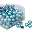   Gömb betűzös üveg pick 2,5cm S/108 - Jégkék Matt/fényes