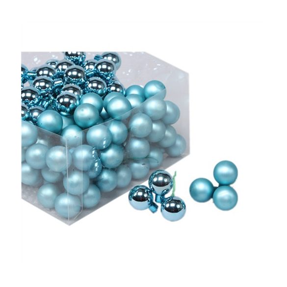 Gömb betűzös üveg pick 2,5cm S/108 - Jégkék Matt/fényes