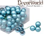 Gömb üveg betűzős 3cm kék fényes-matt S/72