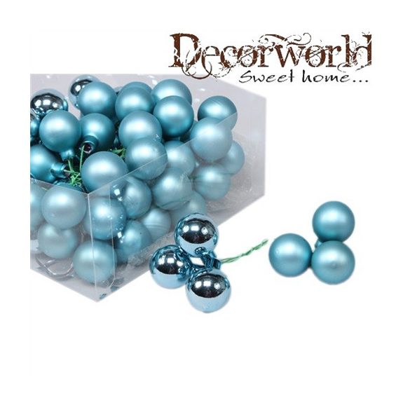 Gömb üveg betűzős 3cm kék fényes-matt S/72