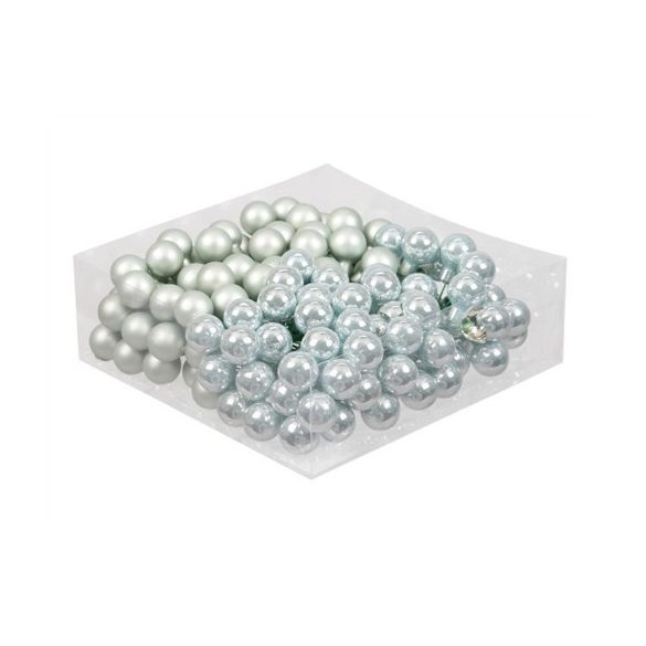 Gömb betűzős üveg 2cm fényes-matt - Vízkék S/144