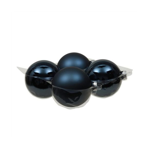 Üveggömb 10cm fényes-matt S/4 - Night Blue