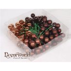 Gömb betűzős üveg 2cm sötét barna fényes-matt S/12
