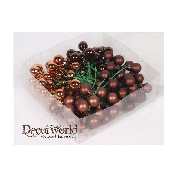 Gömb betűzős üveg 2cm sötét barna fényes-matt S/12