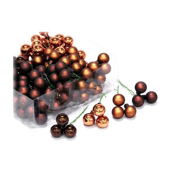 Gömb betűzős üveg 2cm fényes-matt S/144 - Sötét barna