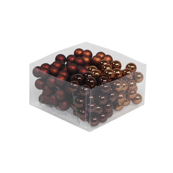 Gömb betűzős üveg 2,5 cm fényes-matt S/144 - Sötét barna