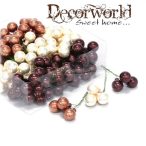   Gömb betűzős üveg 2cm sötét barna-krém fényes-matt S/12