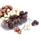   Gömb betűzős üveg pick szett 2 cm S/144 - Barna-krém fényes/matt