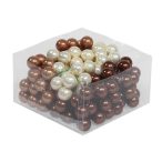   Gömb betűzős üveg 2,5cm - Fényes-matt - Barna-Krém S/144