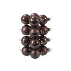 Üveggömb 5,7cm fényes-matt S/16 - Mogyoróbarna