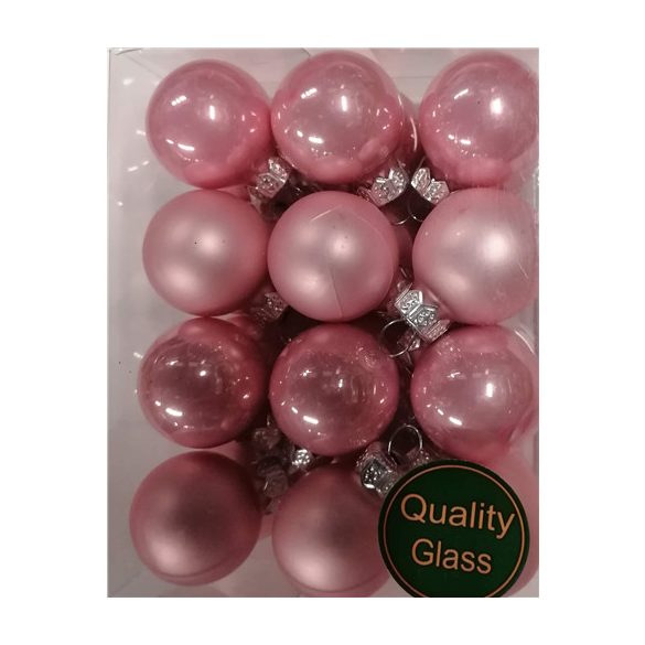 Gömb üveg 2,5 cm világos rózsaszín matt-fényes S/24