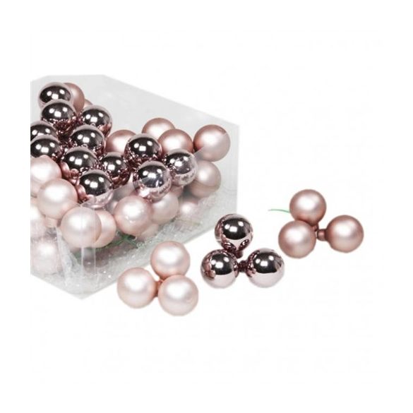 Gömb üveg betűzős 3 cm smokey rose S/72