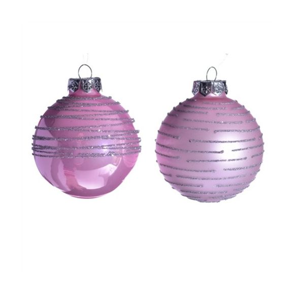 Gömb üveg 7,5cm mályva S/12