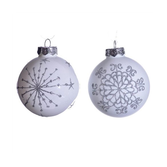 Gömb üveg 7,5cm fehér S/12