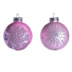 Gömb üveg 7,5cm rózsaszín S/12