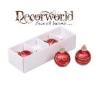 Gömb üveg 4cm piros matt S/4db