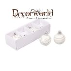 Gömb üveg 4cm fehér matt S/4db