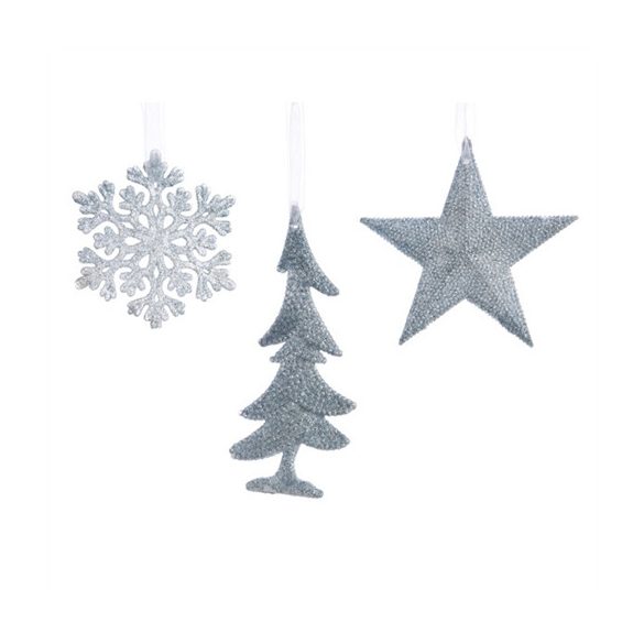 Hókristály, fenyőfa csillag kék