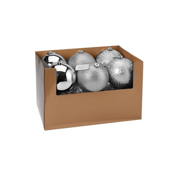 Gömb műanyag D15 matt/fényes/glitteres ezüst