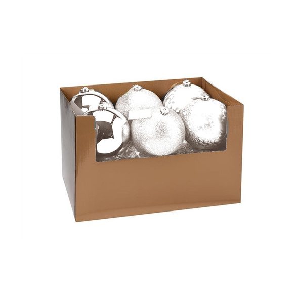 Gömb műanyag D15 matt/fényes/glitteres fehér