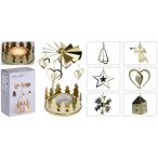 MÉCSESTARTÓ FORGÓ KARÁCSONYI 13X8CM ARANY SZÍNŰ 6FAJTA