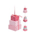 Dísz ajándék dobozok plasztik 7x7x10cm - Rózsaszin kék