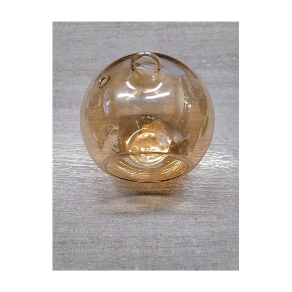 Üveg gömb akasztóval 16cm - Arany