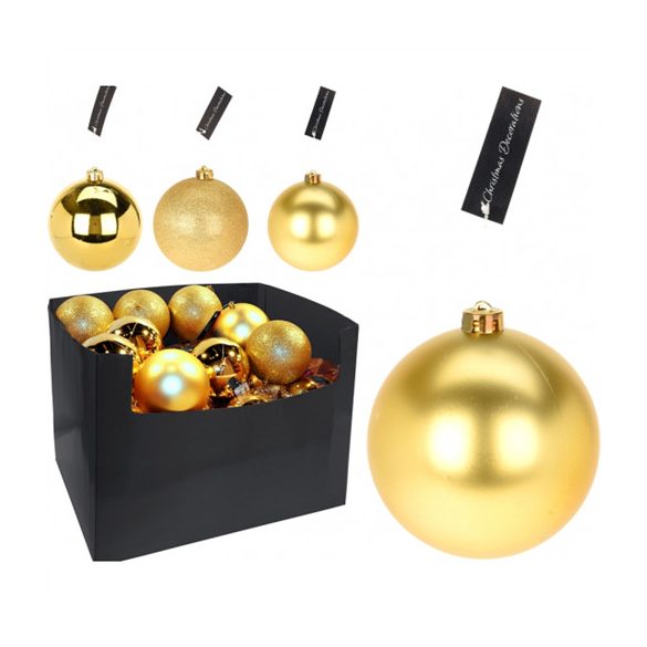 Műanyag gömb 12 cm - Arany 3féle