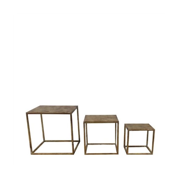 Asztal fém 23x23x23 cm - Arany M-es