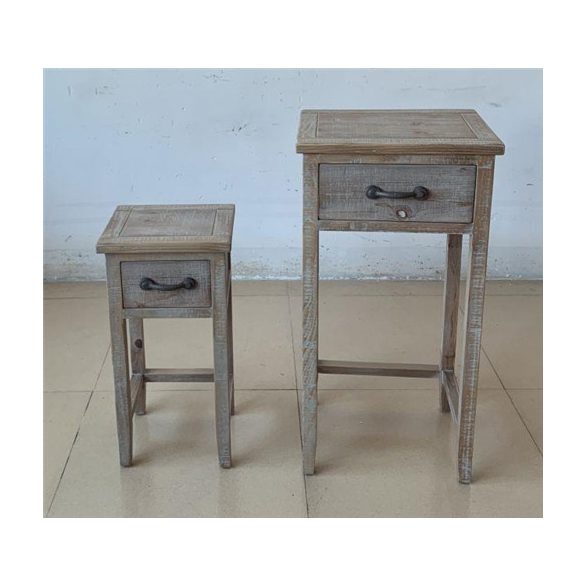 Kis szekrény 43x34x85 cm natúr S/2