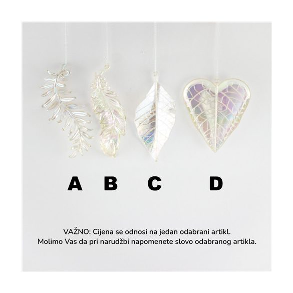 Karácsonyfa dísz akasztható 2,5x6x13,5 cm - 4 Féle