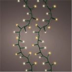   Fényfüzér sötétzöld drót vezetékes 1500 LED-es 34m - Melegfehér/hidegfehér